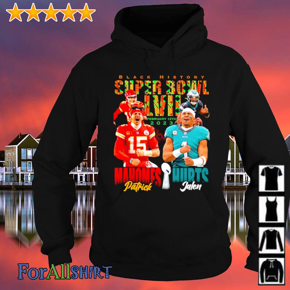 Funny Black history super bowl Lvii Mahomes Patrick and Hurts Jalen shirt,  hoodie, sweater, long sleeve and tank top