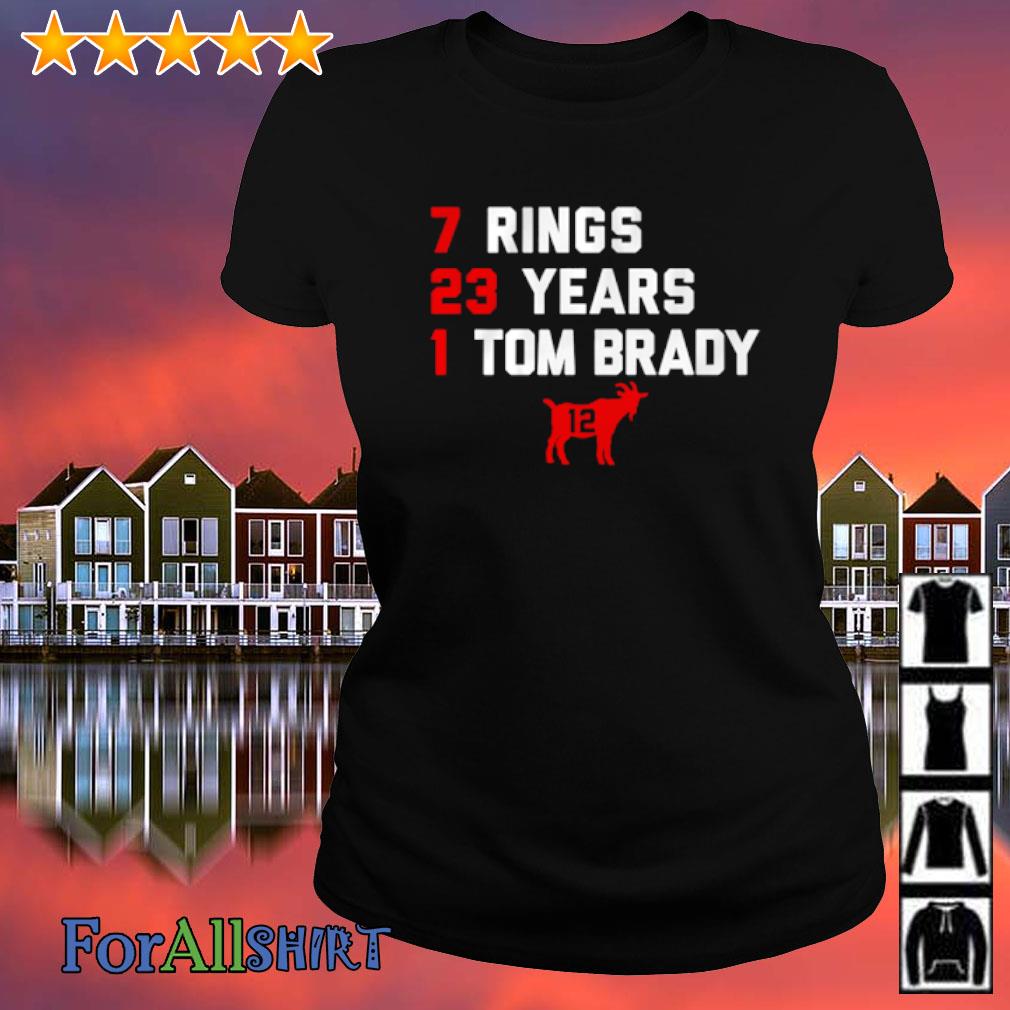 Tom Brady Goat 7 rings 23 year 1 tom brady shirt, hoodie, sweater and long  sleeve