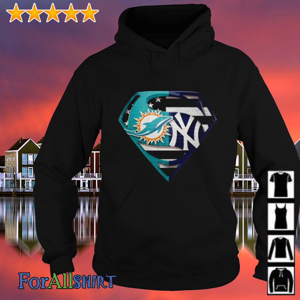 Superman Miami Dolphins and New York Yankees shirt, hoodie